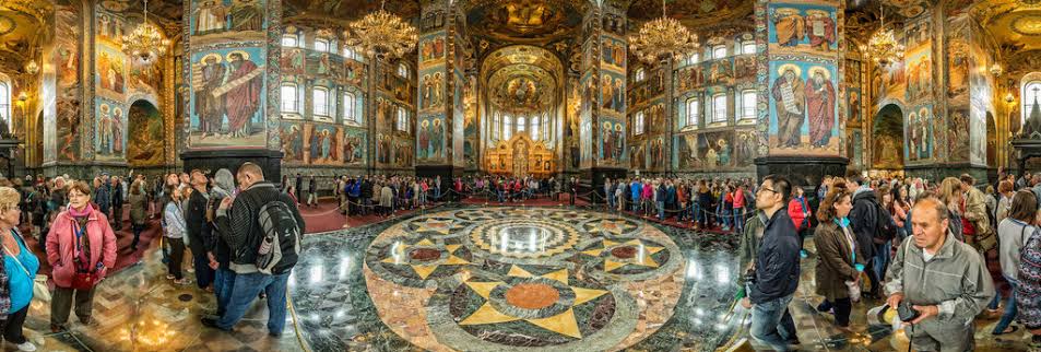 Image result for Mosaics in the interior of the church of savior of blood"