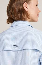 Harbor Striped Cover Up Dress In Seersucker-jake Blue