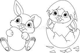 In this coloring page worksheet, an easter rabbit is hiding behind a large, dyed egg. Easter Bunny Coloring Page Stock Vector Illustration Of Jack 24082136