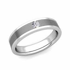 Solitaire Diamond Mens Wedding Band In 14k Gold Comfort Fit Ring Mens Diamond Wedding Bands Mens Wedding Rings Engagement Rings Under 500