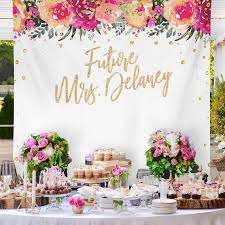 Our Bridal Shower Backdrops Adds The Perfect Touch To Your Wedding Event In Less Than 1 Bridal Shower Backdrop Bridal Party Table Backdrop Spring Bridal Shower
