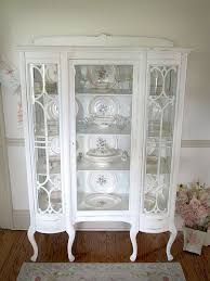Antique White China Cabinet With Curved Glass Perfect For My Antique China Year 1899 Set Hubby Just Bought For Me White China Cabinets Shabby Chic Furniture Furniture Makeover