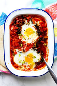 Baked Spanish Eggs Recipe Recipes Brunch Dishes International Recipes Recipe Recipes Brunch Dishes International Recipes