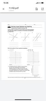 Solve the following system of equations by graphing. Solved 15 26 Vilute X 11 1ab Pdf Locked Solving Linear Chegg Com