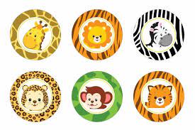 Safari Cupcake Toppers Safari Baby Shower Safari Birthday Jungle Party Safari Stickers Digital File Safari Cupcakes Safari Birthday Safari Baby Shower