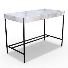 White Faux Marble Desk Roxy Furniture123