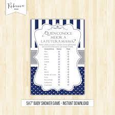 Spanish Baby Shower Game In Spanish Who Knows Mommy Best Etsy Who Knows Mommy Best Baby Shower Printables Baby Shower Games