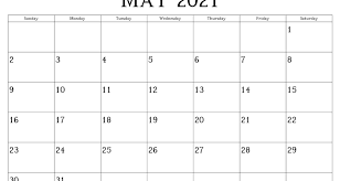 This will be your favorite organization tool. Blank May 2021 Calendar Pdf Zudocalendrio