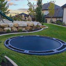 Fancy In Ground Trampoline In Ground Trampoline Backyard Diy Backyard