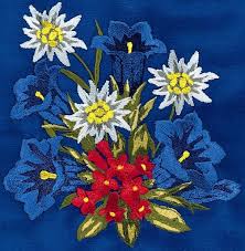 Swiss Flowers Hand Embroidery Flowers Embroidery Flowers Alpine Flowers