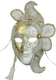 Venetian Full Face Mask Lace White Gold Full Face Mask Mask Venetian Masks