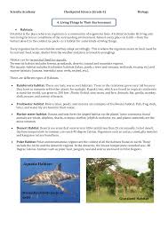 We have been working on this food chain: Living Things In Their Environment Grade 6
