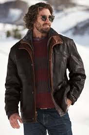Jack Frost Leather Coat With Shearling Lining Overland Fall Outfits Men Leather Jacket Outfit Men Winter Outfits Men