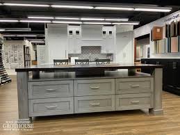 stained ash wood countertop display in