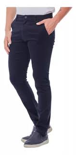 Calça Masculina Casual Sarja Elastano Lisa Brim Slim Lycra