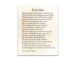 Don T Quit Print John Greenleaf Whittier Quote Graduation Gift Grad Gift Inspirational Quote Poetry Wall Art Print Inspirational Poems About Life Dont Quit Poem Life Quotes To Live By