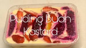 Resepi puding roti bakar dengan sos kastard Resepi Puding Buah Berkuah Kastard Youtube