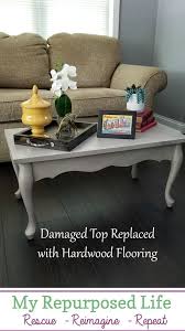 Damaged Queen Anne Coffee Table Top Replaced With Hardwood Flooring Myrepurposedlife Com Repurpose Repurposed Furniture Diy Repurposed Furniture Diy Furniture