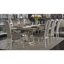 Unique finishes combine with stunning details such as decorative metal trim, and butterfly door closures on select pieces, bringing flair to. Aico Hollywood Swank 9 Pc Rectangular Dining Table Set In Pearl Caviar By Dining Rooms Outlet