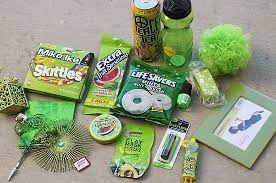 Green gifts can be inexpensive, thoughtful, and less harmful to the environment. Hannahshaven Color Themed Gift Basket Friend Birthday Gifts Themed Gift Baskets Diy Gifts For Boyfriend