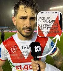 St George Illawarra red-faced after misprinting Jack Bird's 150th game  jersey
