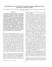 pdf chlorophyll meter and leaf color chart based nitrogen