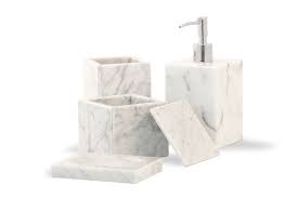 White Carrara Marble Bathroom Set Soap Dispenser Soap Dish Toothbrush Holder Container With Lid Marble Bathroom Carrara Marble Bathroom Bathroom Sets