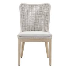 Candelabra Home Mesh Outdoor Dining Chair Set Of 2 Dining Chairs Outdoor Side Chairs Teak Dining Chairs