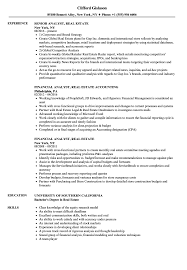 The role of financial analyst begins with defining, analyzing and documenting business financial requirements. Analyst Real Estate Resume Samples Velvet Jobs