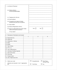 Copy of motor driving license of the person driving the vehicle. Free 12 Sample Insurance Proposal Forms In Pdf Excel Word