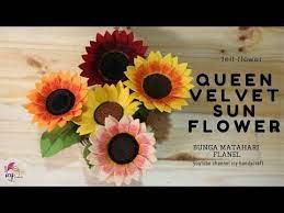 Potong dua sama rata kain flannel warna coklat. Queen Velvet Sunflower Tutorial Cara Membuat Bunga Matahari Dari Kain Flanel Felt Sunflower Youtube Bunga Kain Tenun Kain Flanel Bunga
