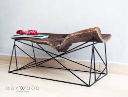 Iwell coffee table with 2 drawers & 2 open shelves for living room, mid century modern coffee table with storage, cocktail table, sofa table, office table, accent table, rustic brown. Kovuk Tree Bark Coffee Table And Bench By Odywood