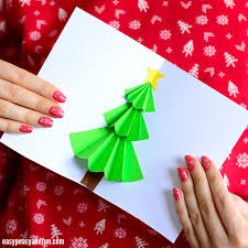 Cut out the christmas tree template and trace the template on your card paper with a pencil. Christmas Tree Pop Up Card Easy Peasy And Fun