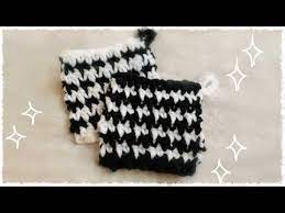 エコタワシ 千鳥格子 の簡単な編み方 作り方 かぎ編み diy crochet houndstooth tutorial youtube かぎ針編みの作品 編み 図 エコタワシ