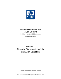 If you have a question for the licensing division. Module 7 Financial Statement Analysis And Asset Valuation