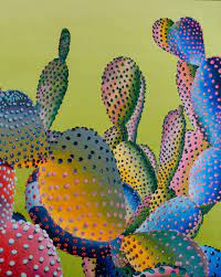 Nopales and the popocatepetl volcano, mexico mexico landscape by carlos rojas. Dot Cactus Painting By Dominic Virtosu Artmajeur