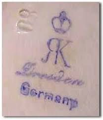 Marks are unidentified with blue overglaze. Dresden Porcelain And The Dresden Crown Mark