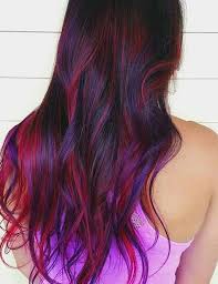 Dark Red Hair Purple Highlights In 2020 Magenta Hair Purple Hair Highlights Cool Hair Color