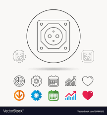 european socket icon electricity power adapter