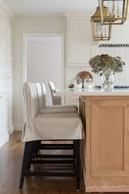 Kitchen Counter Stools From Ikea With Custom Ticking Stripe Slipcovers Bar Stool Slipcovers Bar Stool Chairs Ikea Counter Stools