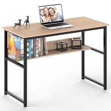 Maybe you would like to learn more about one of these? Bureau Informatique Table D Ordinateur Cheflaud Table D Etude Avec Etagere Pour Bureau Salon Cadre En Metal Teck Clair Et Noir Cdiscount Maison