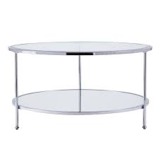 Glass top, black base and silver middle section make it a very modern, elegant addition to any living room. Furniture Hotspot Round Metal And Glass Coffee Table Chrome 33 75 W X 33 75 D X 18 25 H Buy Online In Angola At Angola Desertcart Com Productid 60951744
