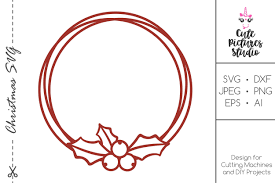 Download Christmas Circle Monogram Frame With Holly Svg Dxf 380176 Svgs Design Bundles PSD Mockup Templates