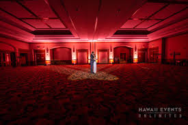 Opt for hues that flatter skin tones, such as pinks and purples, and let them build in intensity over the course of the evening. Dynamic Uplighting Color Wash Lighting Decor Filcom Center Waipahu Hawaii Lights Wedding Decor Uplighting Light Decorations