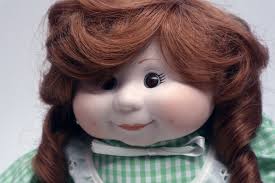 Vintage 1980's Rare Ceramic and Soft Body 15-inch Pea Pod Doll #74