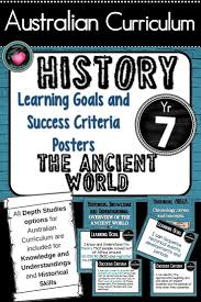 Year 7 History Australia Learning Goals Success Criteria Posters Learning Goals Australian Curriculum Curriculum
