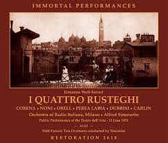 Recorded in italy, opera based on carlo goldoni's 18th century play i rusteghi. I Quattro Rusteghi Wolf Ferrari Simonetto Corena Noni Labia Carlin Toscanini 2 Immortal Performances Ipcd