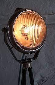 tripod steh tisch oldtimer scheinwerfer lampe foto stativ industrie retro hella luminaria de piso candeeiros decoracao