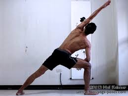 Stand straight and with feet together and arm on the side. Beginner Yoga Poses