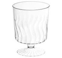 Clear Plastic Pedestal Wine Glasses (8 oz. )